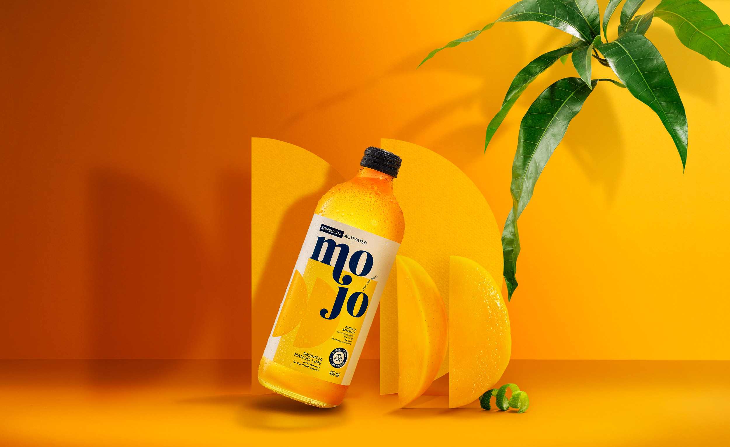 Mojo Kombucha Mango Bottle