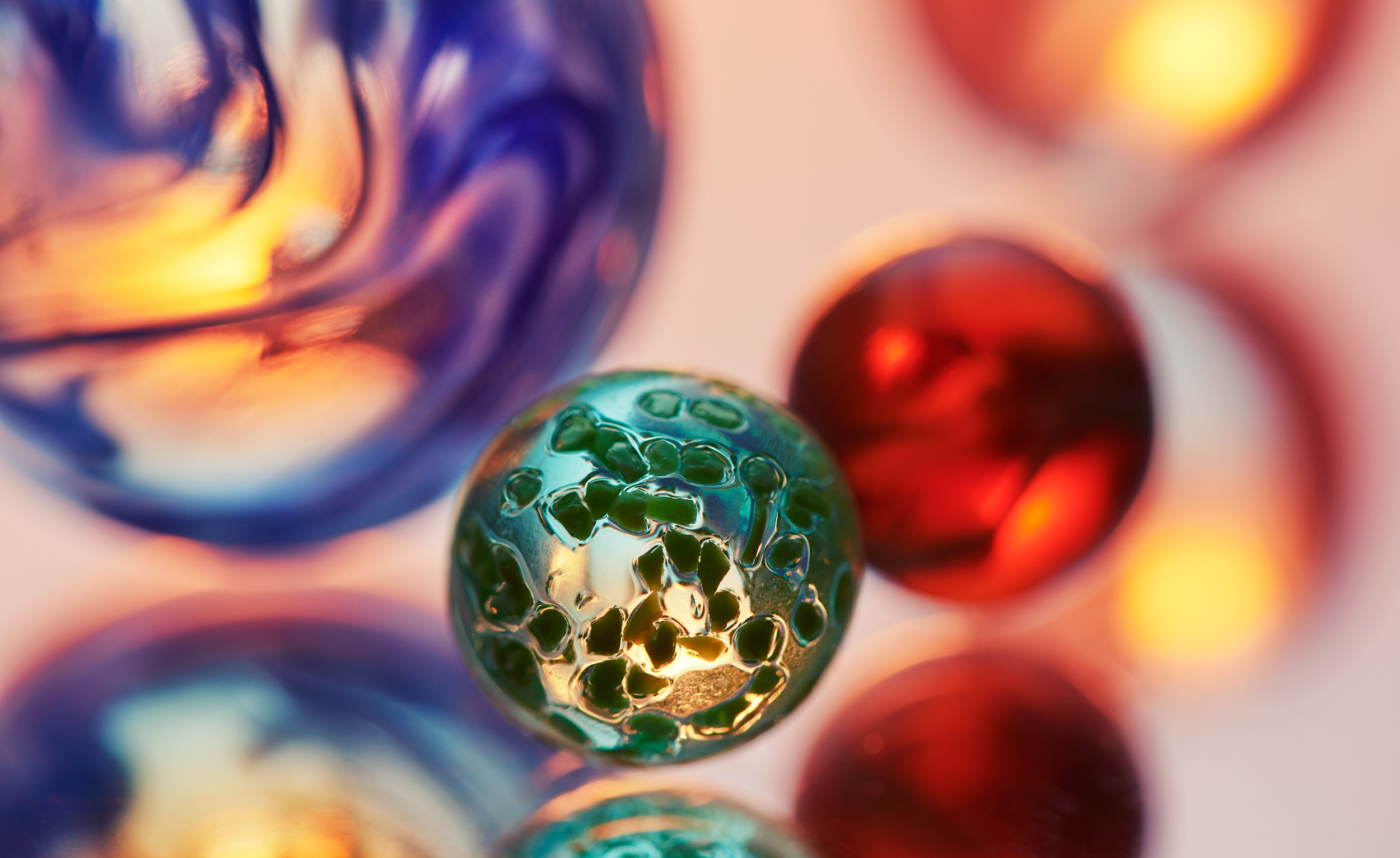 Macro Photography of Marbles